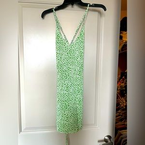 Mini green floral dress